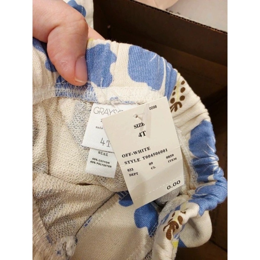 Grayson Mini Boys Tropical Outfit Set Kids 4T Off-White New Summer - Picture 6 of 8